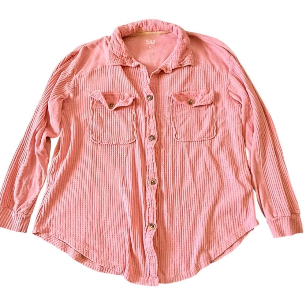 SO Women's Light Pink Button Down Shirt